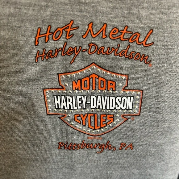Harley-Davidson Gray and Orange Sweatshirt. - Picture 11 of 13